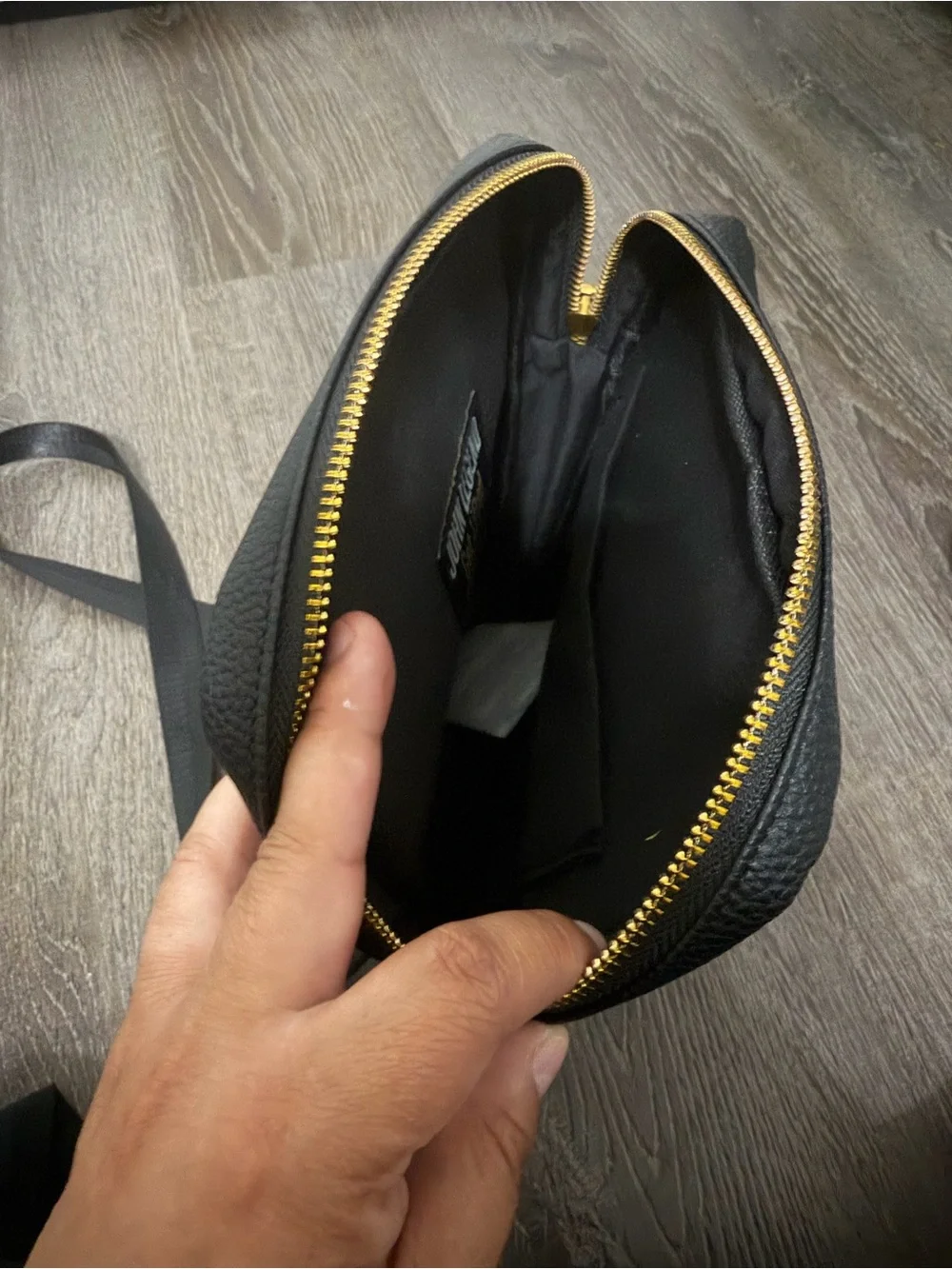LEGEND Black Pebbled Crossbody Bag for Men